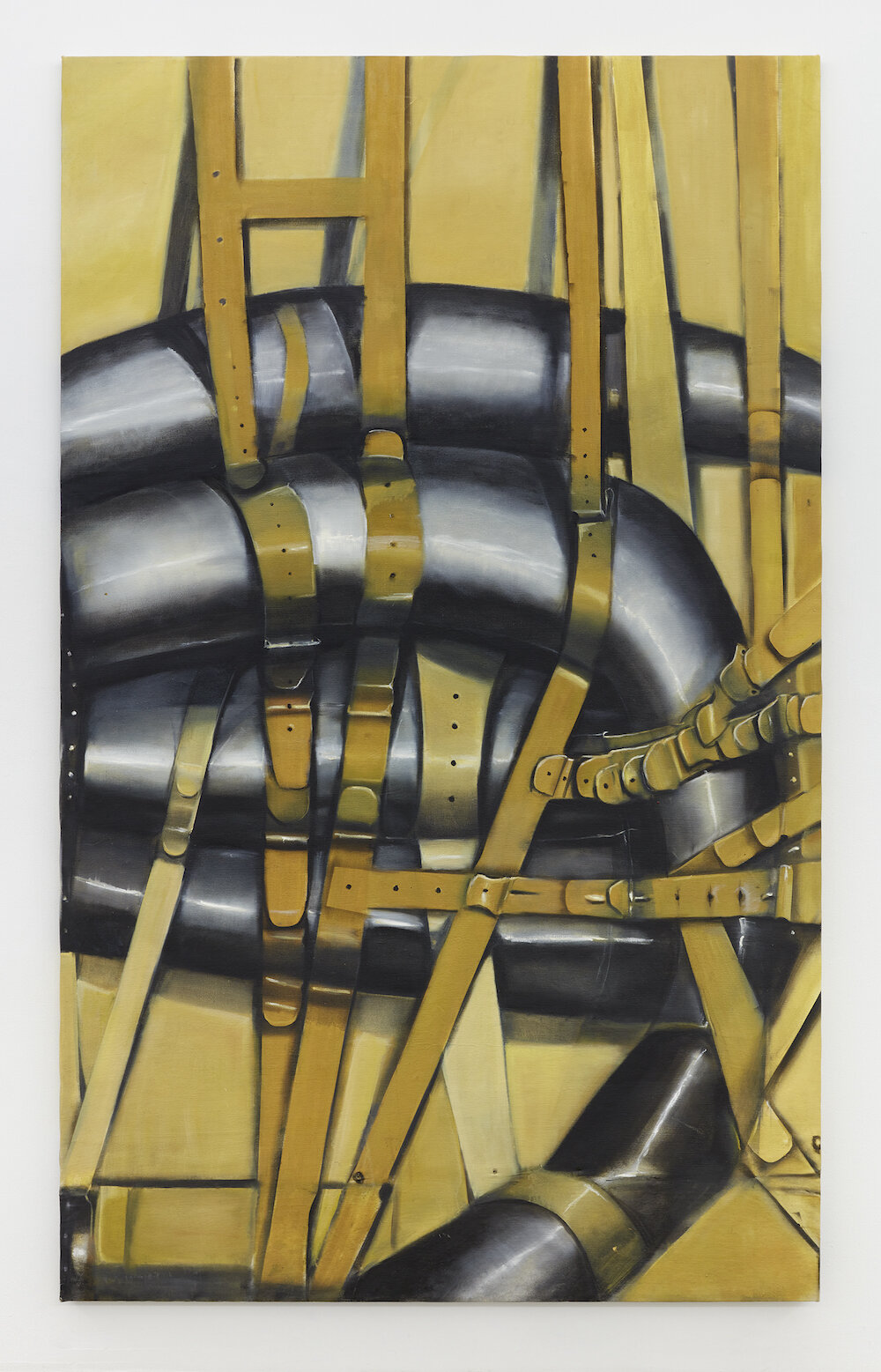 Agustin Fernandez, <i>Amarillo, Ocre y Negro</i>, 1995. Oil on canvas, 106 1/4 x 65 x 1 1/8 in (269.9 x 165.1 x 2 cm)